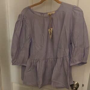easel Lavender Peplum Top